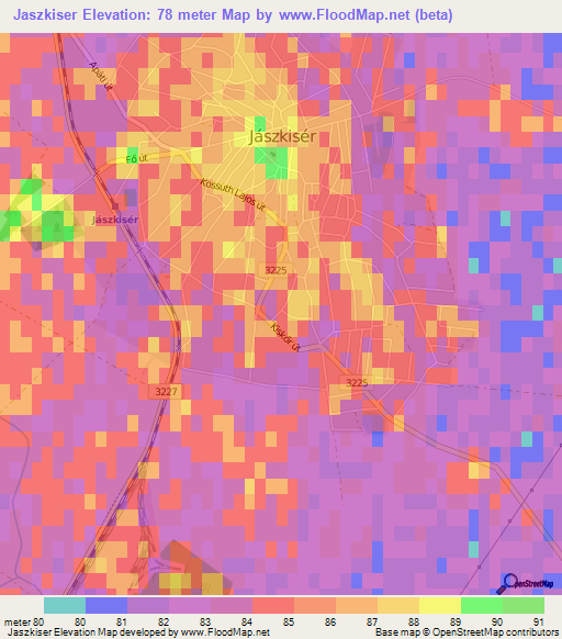 Jaszkiser,Hungary Elevation Map