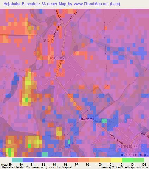 Hejobaba,Hungary Elevation Map