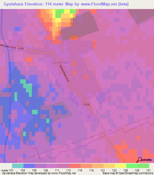 Gyulahaza,Hungary Elevation Map
