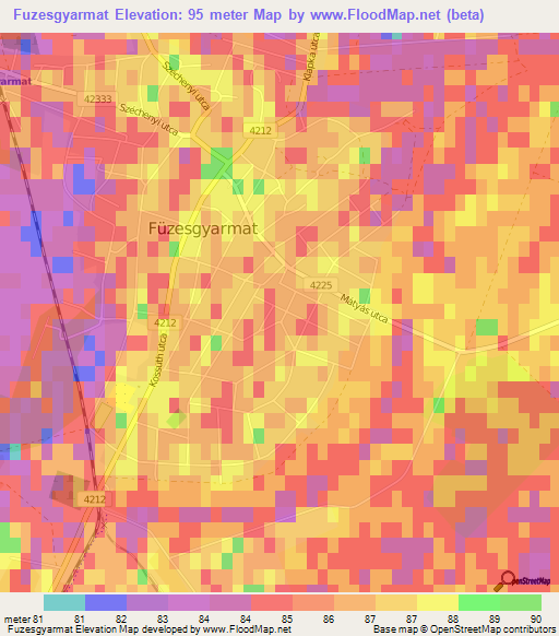Fuzesgyarmat,Hungary Elevation Map