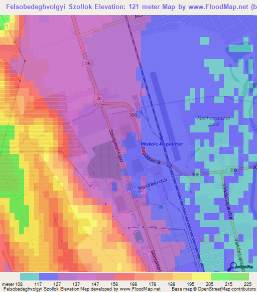 Felsobedeghvolgyi Szollok,Hungary Elevation Map