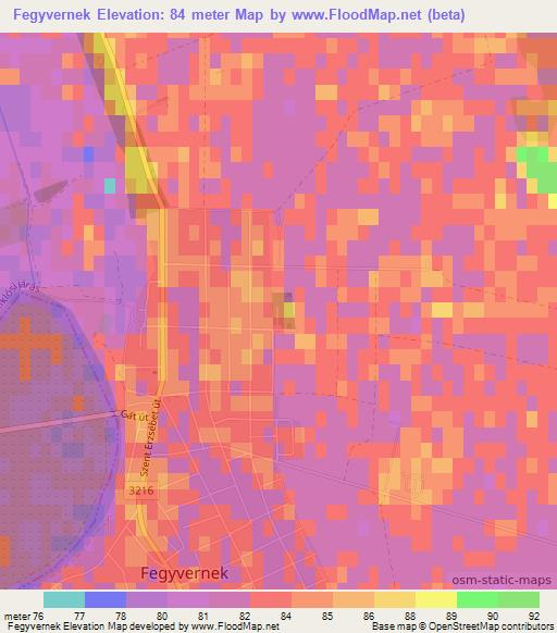 Fegyvernek,Hungary Elevation Map