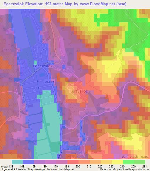 Egerszalok,Hungary Elevation Map