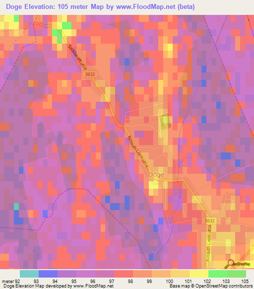 Doge,Hungary Elevation Map