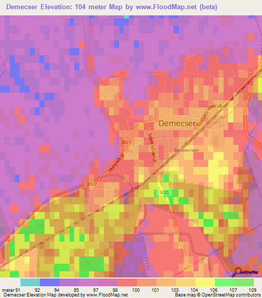 Demecser,Hungary Elevation Map