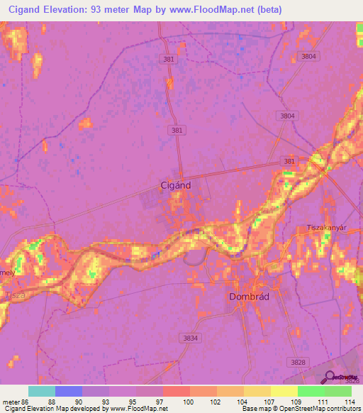 Cigand,Hungary Elevation Map