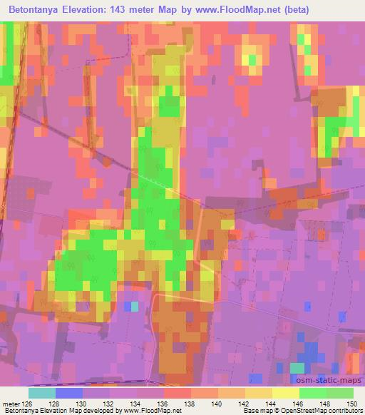 Betontanya,Hungary Elevation Map