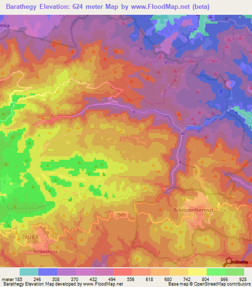 Barathegy,Hungary Elevation Map