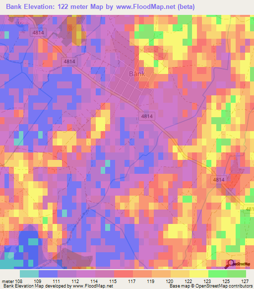 Bank,Hungary Elevation Map