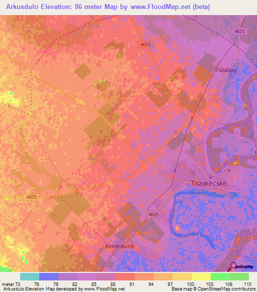Arkusdulo,Hungary Elevation Map