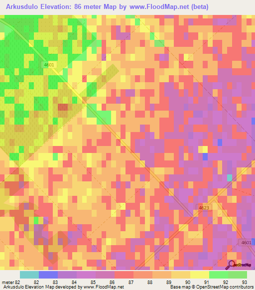 Arkusdulo,Hungary Elevation Map