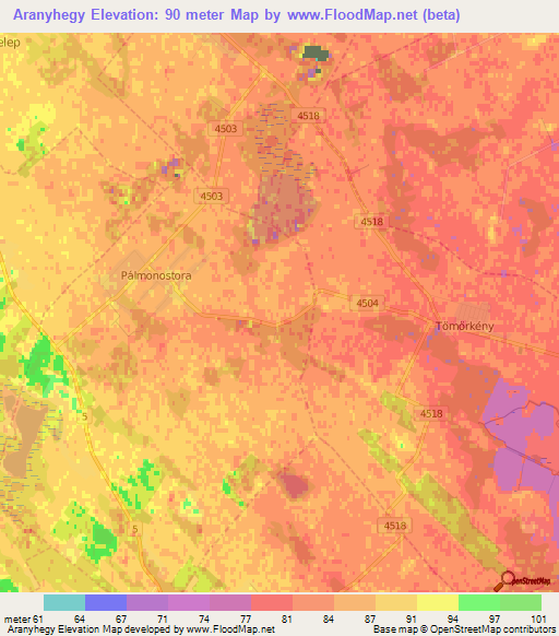 Aranyhegy,Hungary Elevation Map