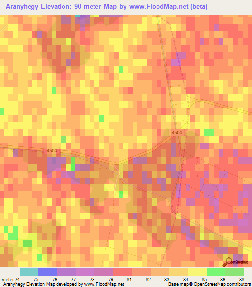 Aranyhegy,Hungary Elevation Map