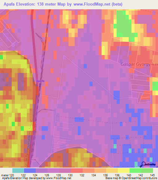 Apafa,Hungary Elevation Map