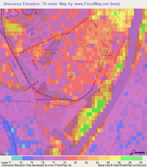 Alsovaros,Hungary Elevation Map