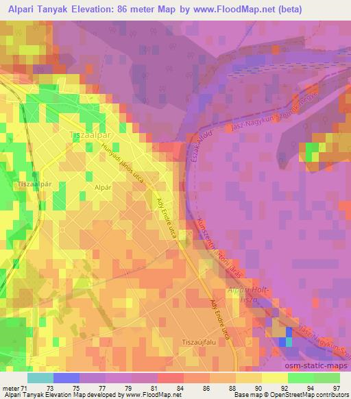 Alpari Tanyak,Hungary Elevation Map