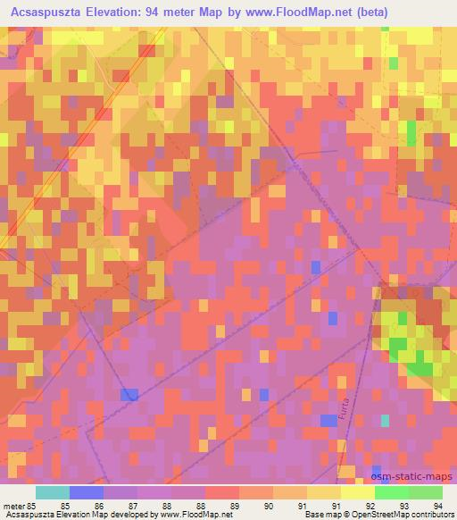 Acsaspuszta,Hungary Elevation Map