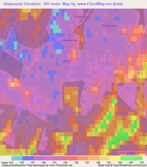 Abapuszta,Hungary Elevation Map