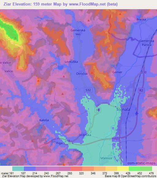 Ziar,Slovakia Elevation Map