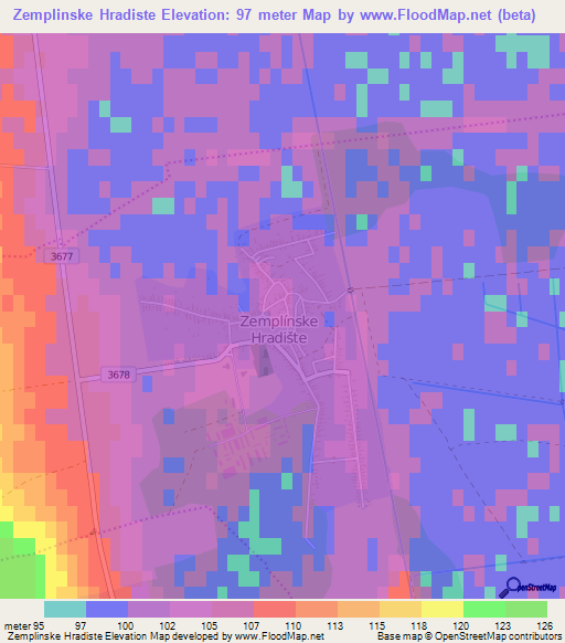 Zemplinske Hradiste,Slovakia Elevation Map