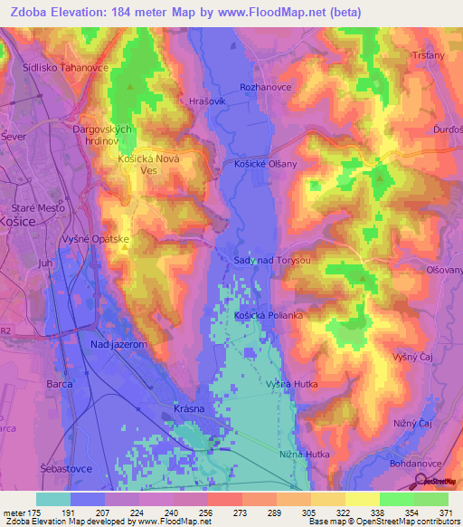 Zdoba,Slovakia Elevation Map