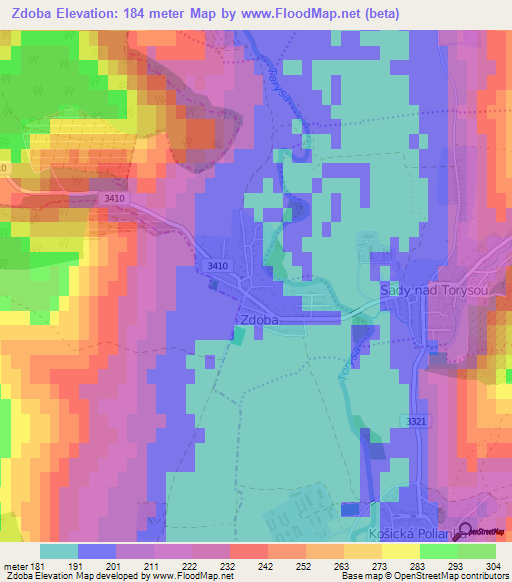Zdoba,Slovakia Elevation Map
