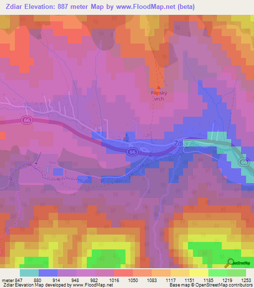 Zdiar,Slovakia Elevation Map