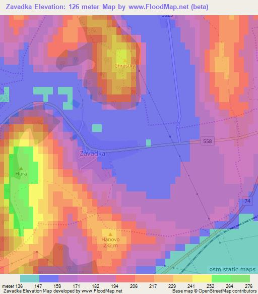 Zavadka,Slovakia Elevation Map
