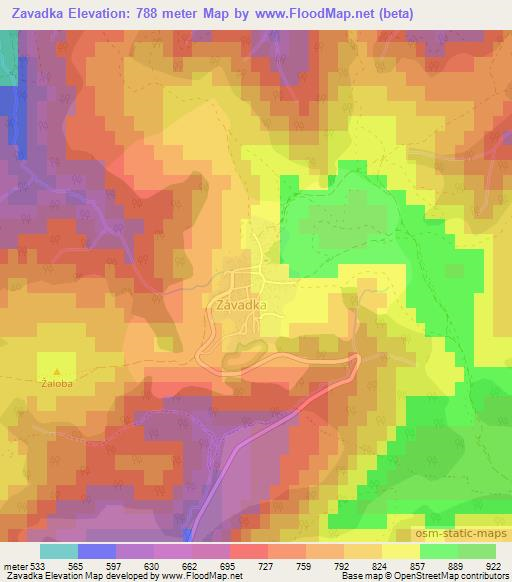 Zavadka,Slovakia Elevation Map