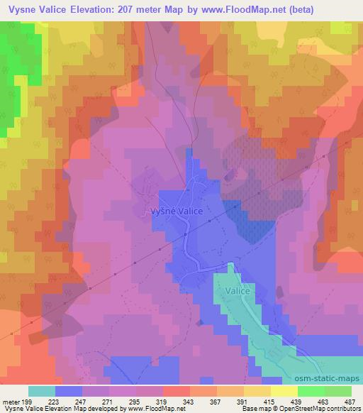 Vysne Valice,Slovakia Elevation Map
