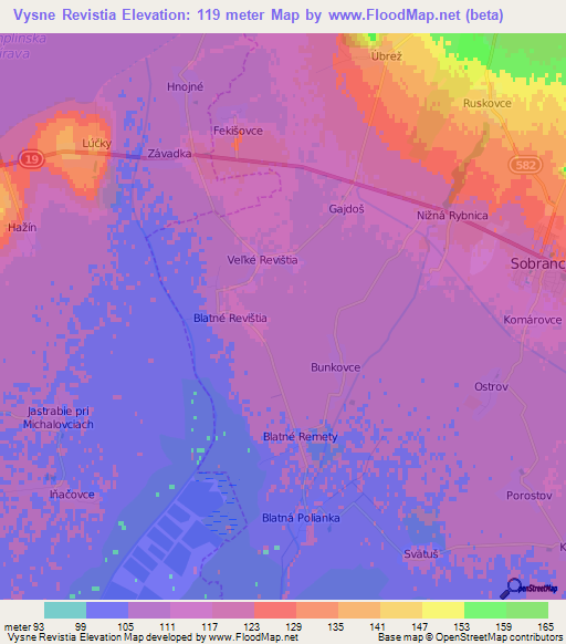Vysne Revistia,Slovakia Elevation Map