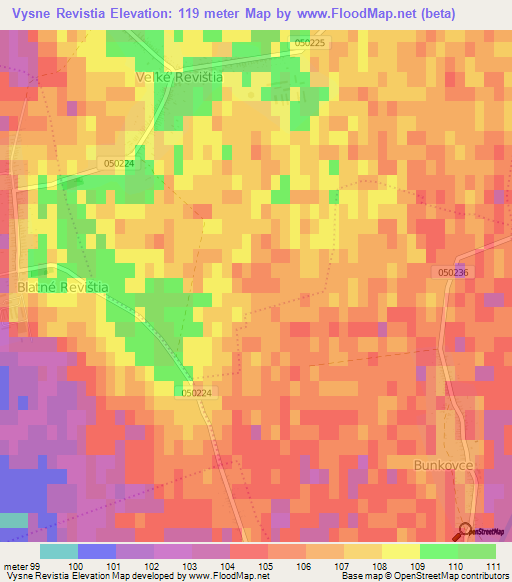 Vysne Revistia,Slovakia Elevation Map