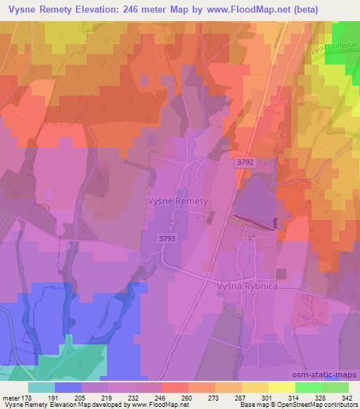 Vysne Remety,Slovakia Elevation Map