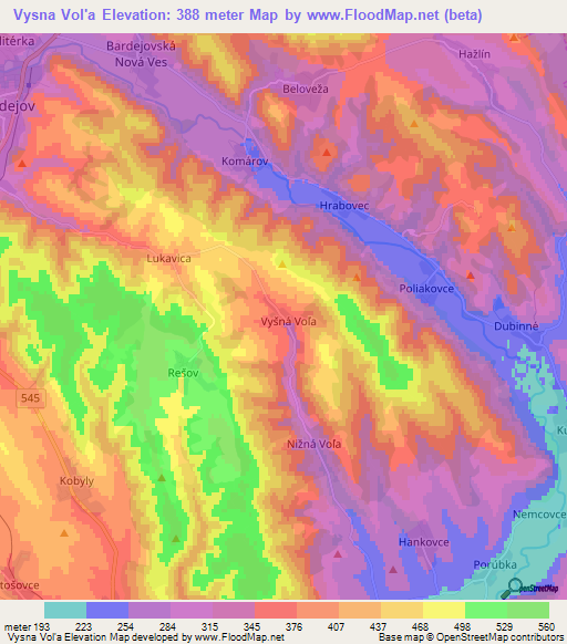 Vysna Vol'a,Slovakia Elevation Map