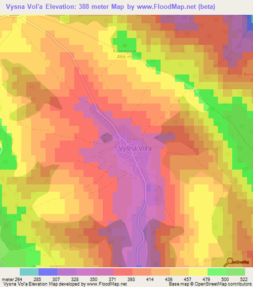 Vysna Vol'a,Slovakia Elevation Map