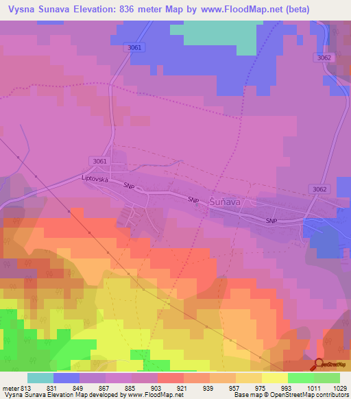 Vysna Sunava,Slovakia Elevation Map