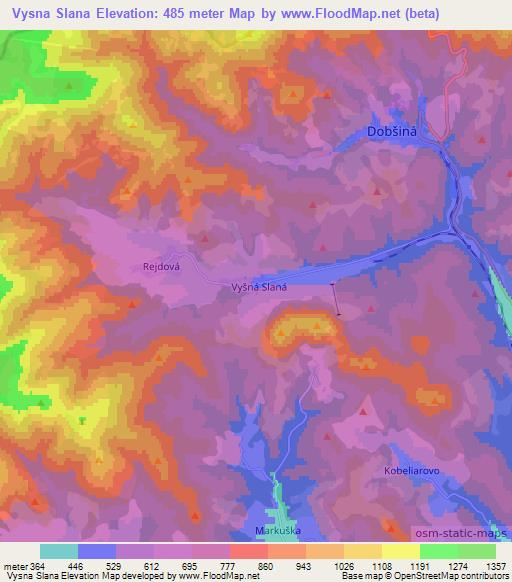 Vysna Slana,Slovakia Elevation Map