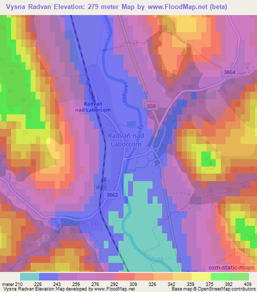 Vysna Radvan,Slovakia Elevation Map