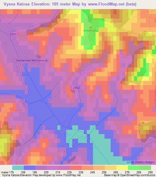 Vysna Kalosa,Slovakia Elevation Map