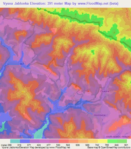 Vysna Jablonka,Slovakia Elevation Map