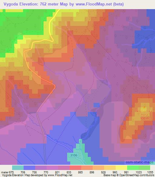 Vygoda,Slovakia Elevation Map