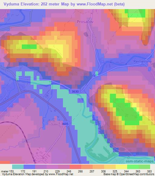 Vyduma,Slovakia Elevation Map