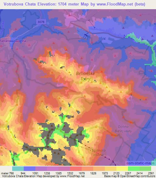 Votrubova Chata,Slovakia Elevation Map