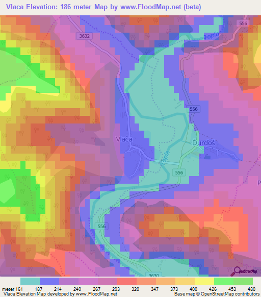 Vlaca,Slovakia Elevation Map