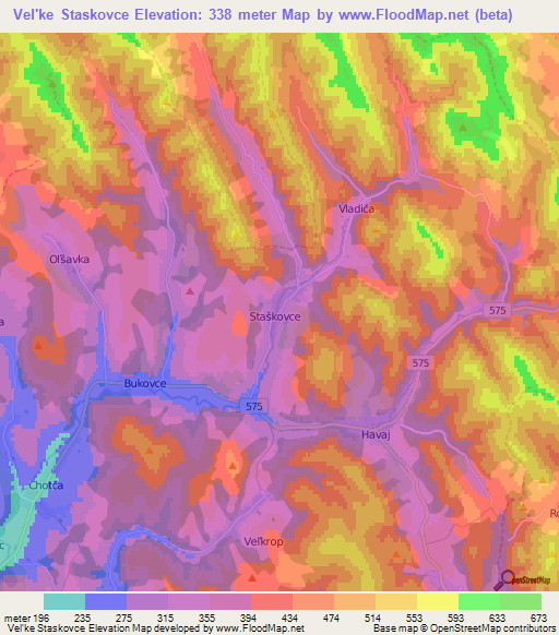 Vel'ke Staskovce,Slovakia Elevation Map