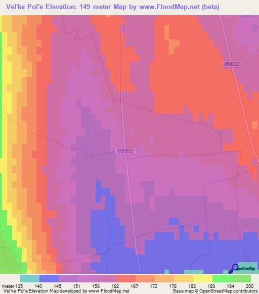 Vel'ke Pol'e,Slovakia Elevation Map