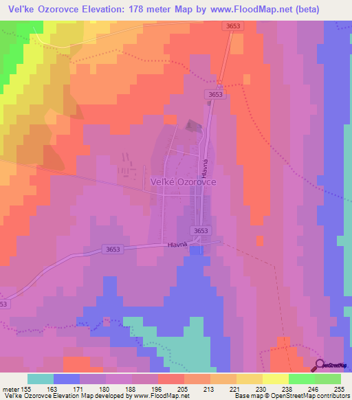 Vel'ke Ozorovce,Slovakia Elevation Map