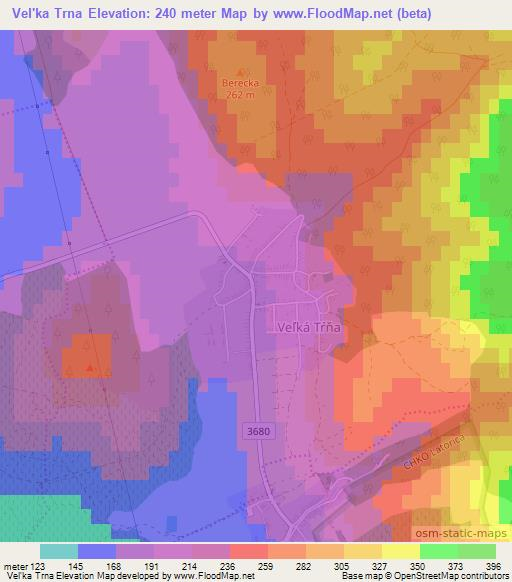 Vel'ka Trna,Slovakia Elevation Map
