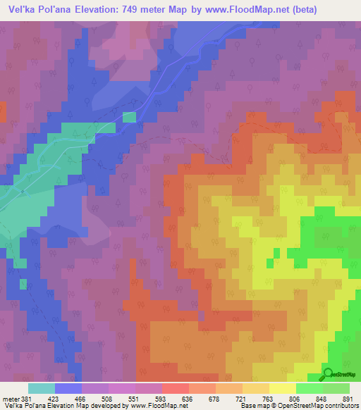 Vel'ka Pol'ana,Slovakia Elevation Map