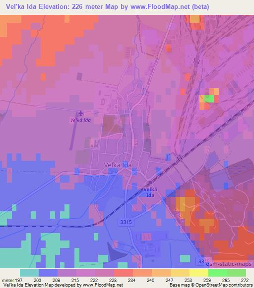 Vel'ka Ida,Slovakia Elevation Map